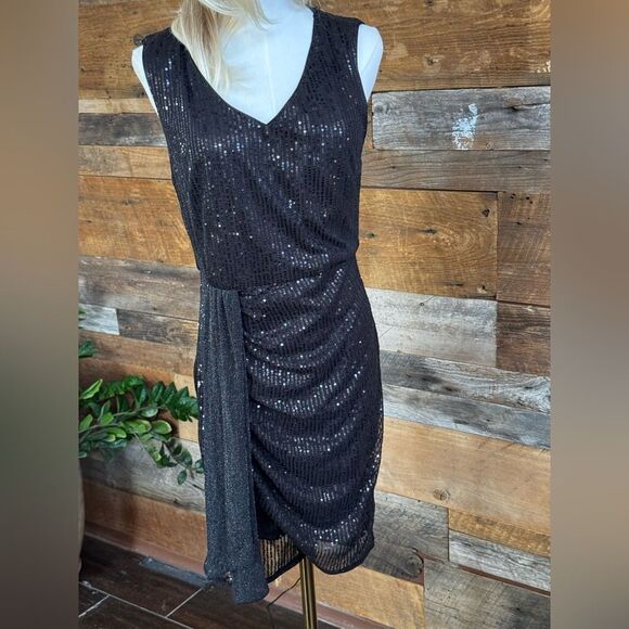 GRACE KARIN V Neck Sleeveless Sexy Ruched Wrap Party Club Cocktail Dresses sz L - Picture 12 of 16